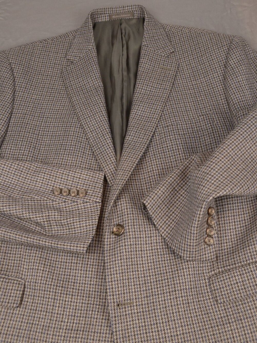 Lauren Ralph Lauren Wool Sport Coat -- Dk Blue/ Tan Houndstooth -- Size 48R